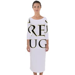 Freehugs Quarter Sleeve Midi Bodycon Dress by cypryanus