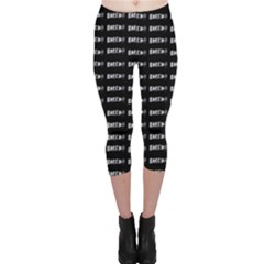 Bored Comic Style Word Pattern Capri Leggings  by dflcprints