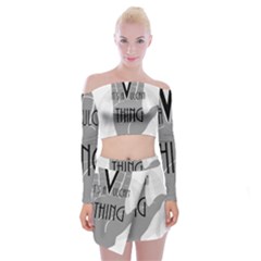 Vulcan Thing Off Shoulder Top With Mini Skirt Set by Howtobead