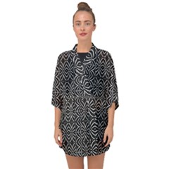 Black And White Tribal Print Half Sleeve Chiffon Kimono by dflcprints