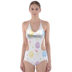 Easter Pattern Cut-out One Piece Swimsuit by Valentinaart