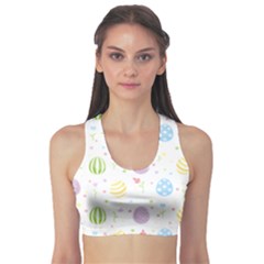 Easter Pattern Sports Bra by Valentinaart