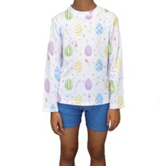 Easter Pattern Kids  Long Sleeve Swimwear by Valentinaart