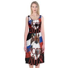 Russia Football World Cup Midi Sleeveless Dress by Valentinaart