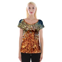 Fire Coral 1 Cap Sleeve Tops by trendistuff