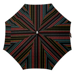 Multicolored Dark Stripes Pattern Straight Umbrellas by dflcprints