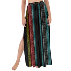 Multicolored Dark Stripes Pattern Maxi Chiffon Tie-up Sarong by dflcprints