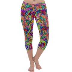 Colorful-12 Capri Yoga Leggings by ArtworkByPatrick