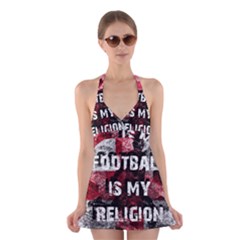 Football Is My Religion Halter Dress Swimsuit  by Valentinaart