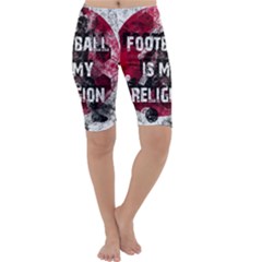 Football Is My Religion Cropped Leggings  by Valentinaart