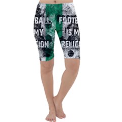 Football Is My Religion Cropped Leggings  by Valentinaart