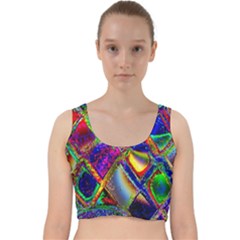 Abstract Digital Art Velvet Racer Back Crop Top by Sapixe