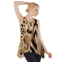 Animal Fabric Patterns Side Drop Tank Tunic by Sapixe