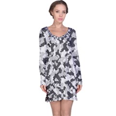 Camouflage Tarn Texture Pattern Long Sleeve Nightdress by Sapixe