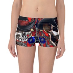 Confederate Flag Usa America United States Csa Civil War Rebel Dixie Military Poster Skull Boyleg Bikini Bottoms by Sapixe