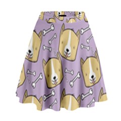 Dog Pattern High Waist Skirt by Sapixe