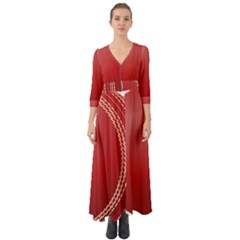 Cricket Ball Button Up Boho Maxi Dress by Sapixe