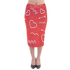 Background Valentine S Day Love Velvet Midi Pencil Skirt by Nexatart