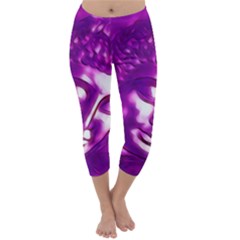 Purple Buddha Art Portrait Capri Winter Leggings  by yoursparklingshop