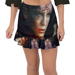 Digital Fantasy Girl Art Fishtail Mini Chiffon Skirt by Sapixe