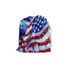 Flag Usa United States Of America Images Independence Day Drawstring Pouches (medium)  by Sapixe