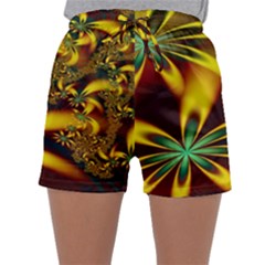 Floral Design Computer Digital Art Design Illustration Sleepwear Shorts by Sapixe