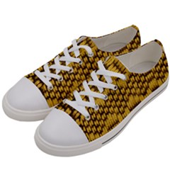 Golden Pattern Fabric Women s Low Top Canvas Sneakers by Sapixe