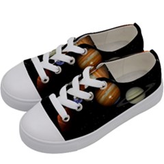 Outer Space Planets Solar System Kids  Low Top Canvas Sneakers by Sapixe