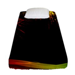 Rainbow Fireworks Celebration Colorful Abstract Fitted Sheet (single Size) by Sapixe