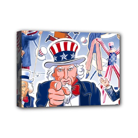 United States Of America Celebration Of Independence Day Uncle Sam Mini Canvas 7  X 5  by Sapixe