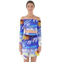 Dscf1385 - Sunflowers In Ceramic Jur Off Shoulder Top With Skirt Set by bestdesignintheworld