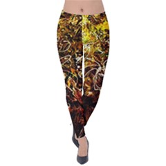 Dscf3438 - Golden Flowers In Ceramics Velvet Leggings by bestdesignintheworld