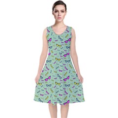 Summer Candy Shades V-neck Midi Sleeveless Dress  by Chihuahua