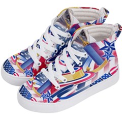 United States Of America Usa  Images Independence Day Kid s Hi-top Skate Sneakers by Sapixe