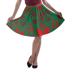 Christmas Background A-line Skater Skirt by Sapixe