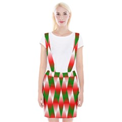 Christmas Geometric Background Braces Suspender Skirt by Sapixe