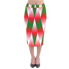 Christmas Geometric Background Velvet Midi Pencil Skirt by Sapixe