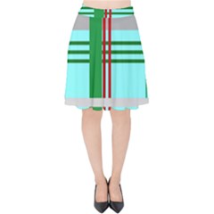 Christmas Plaid Backgrounds Plaid Velvet High Waist Skirt by Sapixe