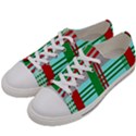 Christmas Plaid Backgrounds Plaid Women s Low Top Canvas Sneakers View2