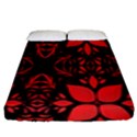 Christmas Red And Black Background Fitted Sheet (King Size) View1