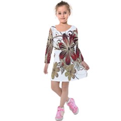 Gemstones Gems Jewelry Diamond Kids  Long Sleeve Velvet Dress by Sapixe