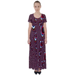 Mandelbrot Fractal Mathematics Art High Waist Short Sleeve Maxi Dress by Sapixe