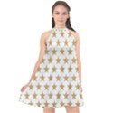 Star Background Gold White Halter Neckline Chiffon Dress  View1