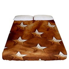 Stars Brown Background Shiny Fitted Sheet (king Size) by Sapixe