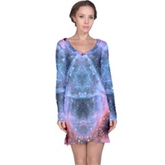 Sacred Geometry Mandelbrot Fractal Long Sleeve Nightdress by Sapixe