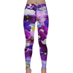 Graphic Background Pansy Easter Classic Yoga Leggings by Sapixe