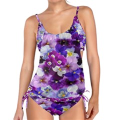 Graphic Background Pansy Easter Tankini Set by Sapixe