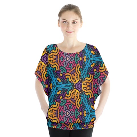 Grubby Colors Kaleidoscope Pattern Blouse by Sapixe