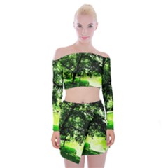 Lake Park 17 Off Shoulder Top With Mini Skirt Set by bestdesignintheworld