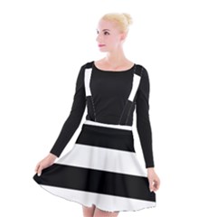 Black And White Striped Pattern Stripes Horizontal Suspender Skater Skirt by yoursparklingshop